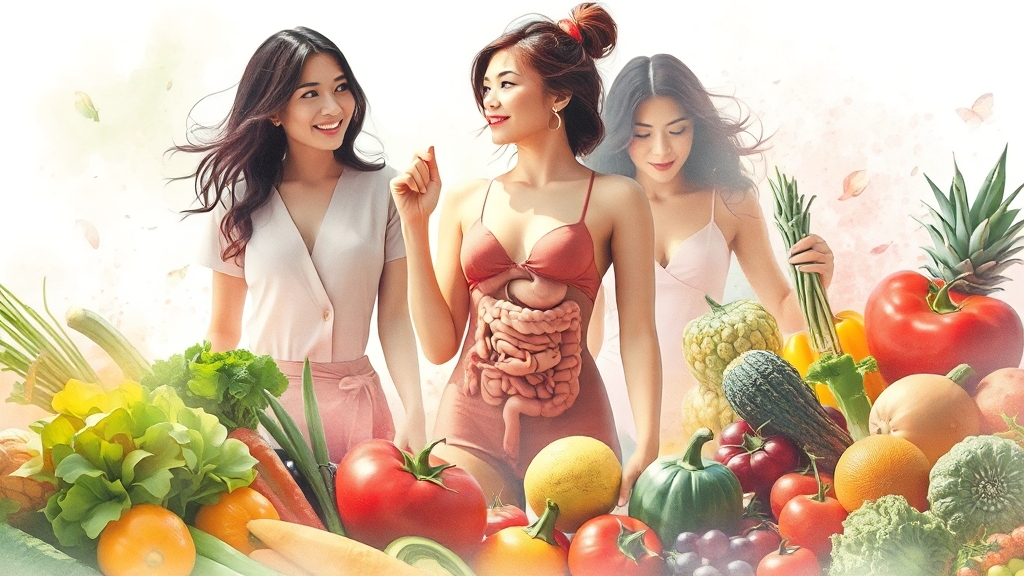 식이섬유 효능: 장 건강 & 다이어트 (watercolor 스타일)