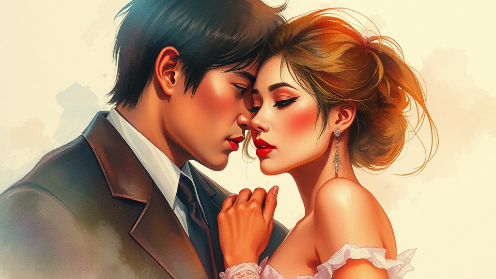 주요 등장인물 및 관계도 (watercolor 스타일)