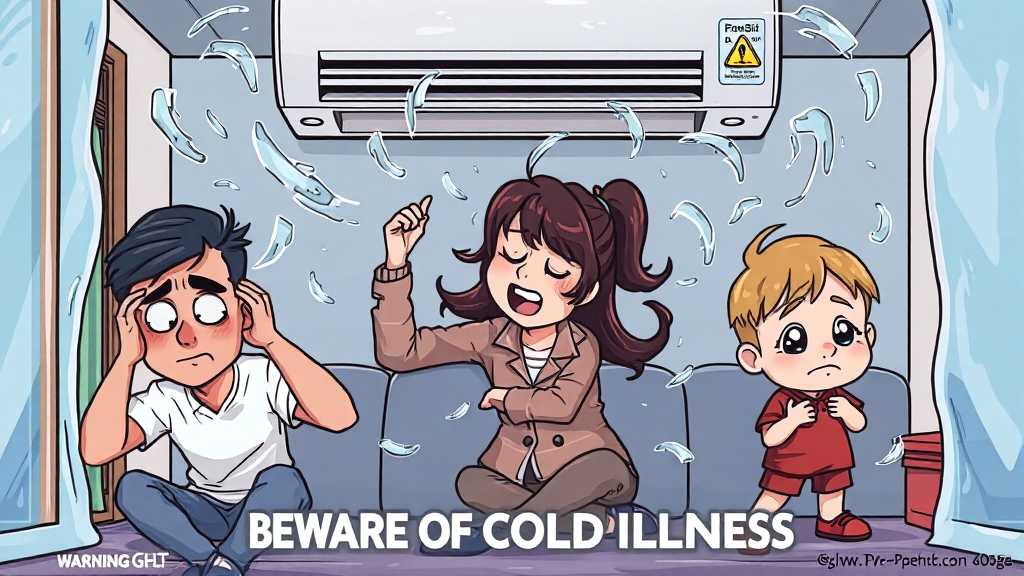 냉방병, 무엇일까요? (cartoon 스타일)