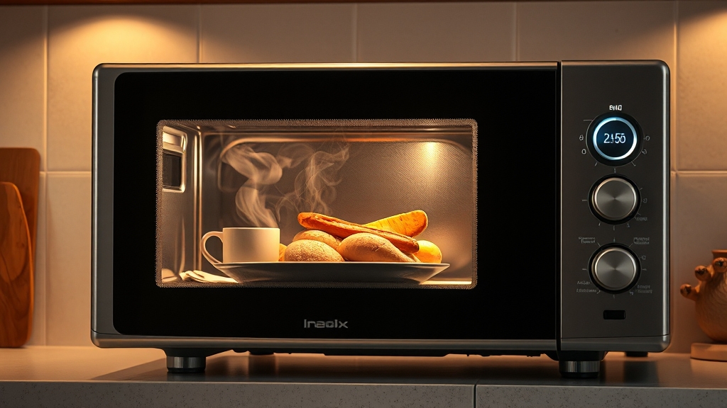 전자레인지 작동 원리 (realistic 스타일)