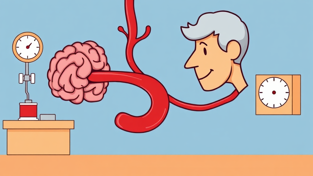 뇌경색 치료 방법: 약물 및 시술 (cartoon 스타일)