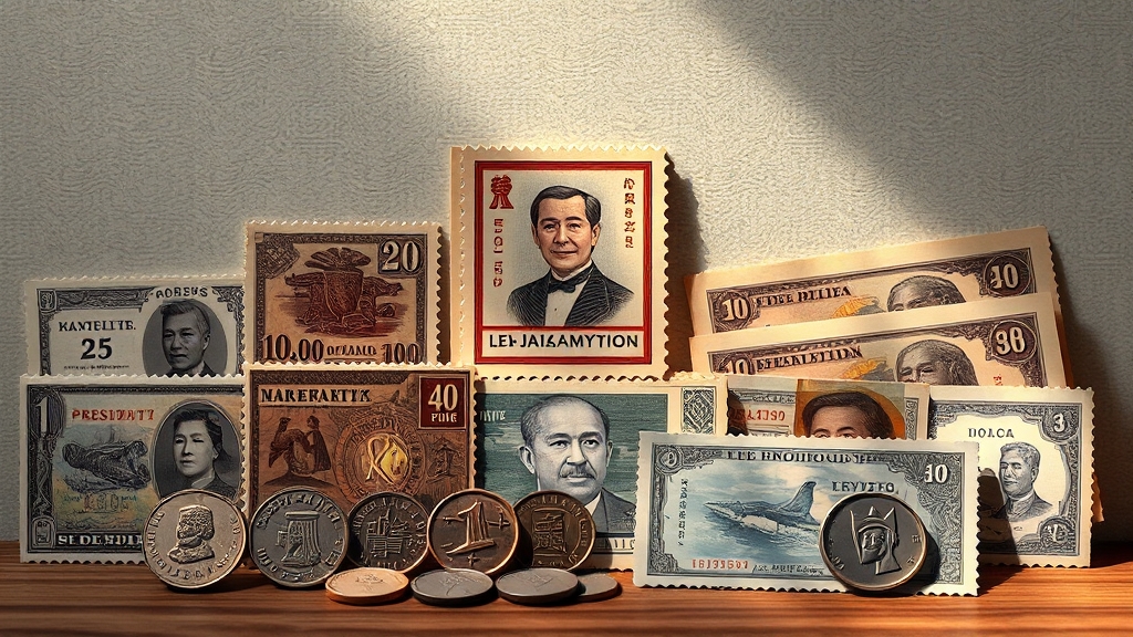 과거 우표, 가치 변화는? (realistic 스타일)