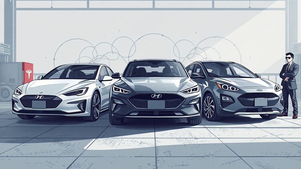 자동차 산업과 2차전지 경쟁력 (illustration 스타일)