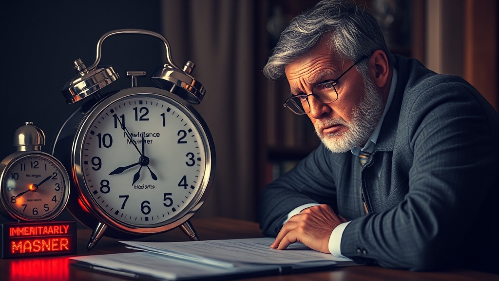 상속세 신고 기한 및 불이익 (realistic 스타일)