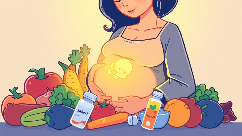 임신 초기 식단 및 주의사항 (cartoon 스타일)