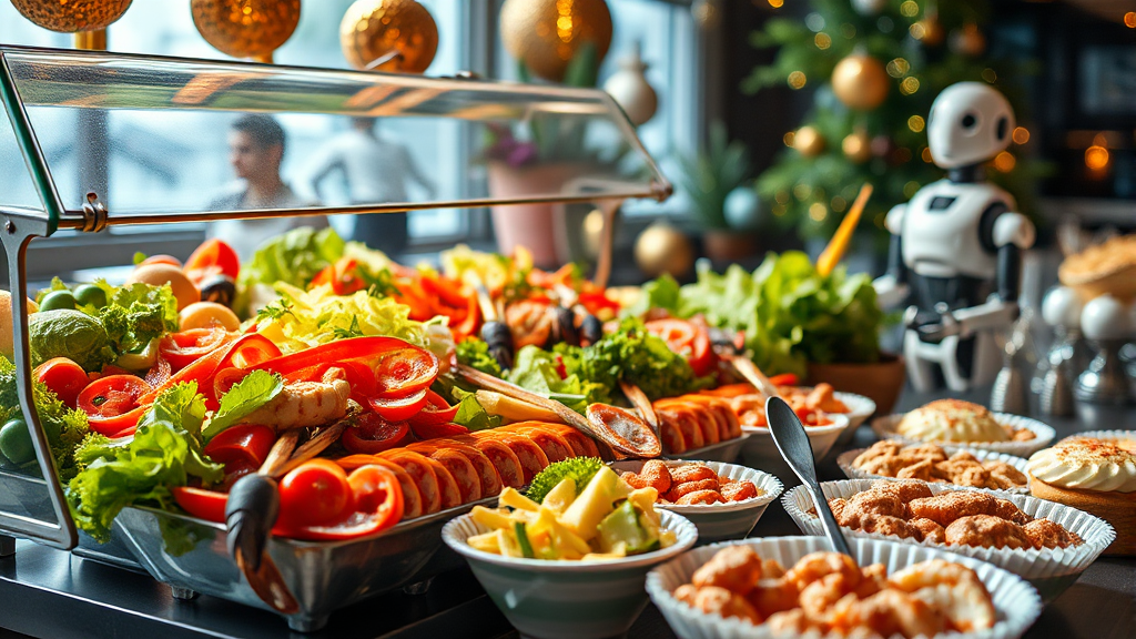 최신 빕스 샐러드바 메뉴 소개 (realistic 스타일)