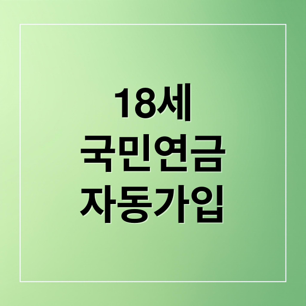 18세
국민연금
자동가입 (18세 국민연금 자동가입)