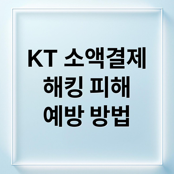 KT 소액결제
해킹 피해
예방 방법 (KT 소액결제 해킹 피해 막는 법: 차단 및 해지 방법 완벽 정리)