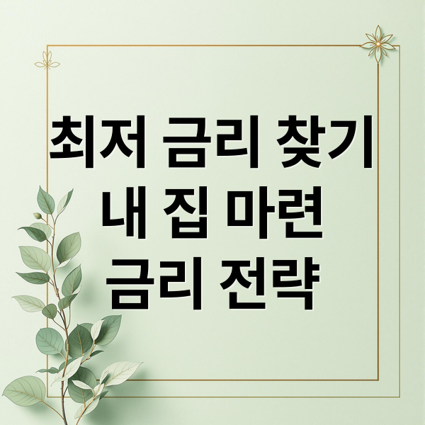 최저 금리 찾기
내 집 마련
금리 전략 (주택담보대출 금리)
