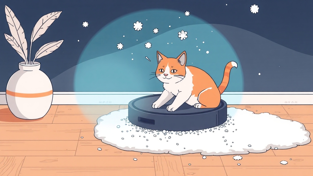 흡입력 및 청소 성능 분석 (illustration 스타일)