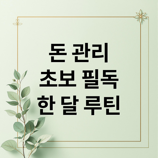 돈 관리
초보 필독
한 달 루틴 (돈 관리 초보자 한 달 루틴)