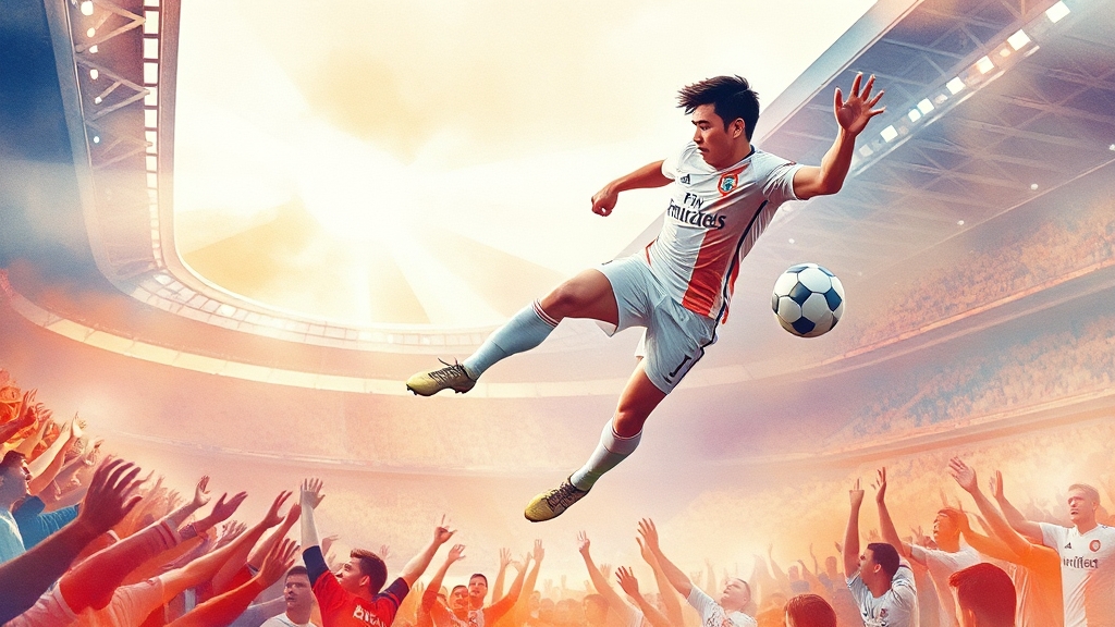 스포츠 스타 활약 소식 (watercolor 스타일)