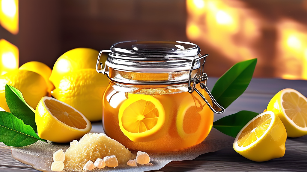 맛있는 레몬청, 무엇이 필요할까? 재료 준비 완벽 가이드 (realistic 스타일)