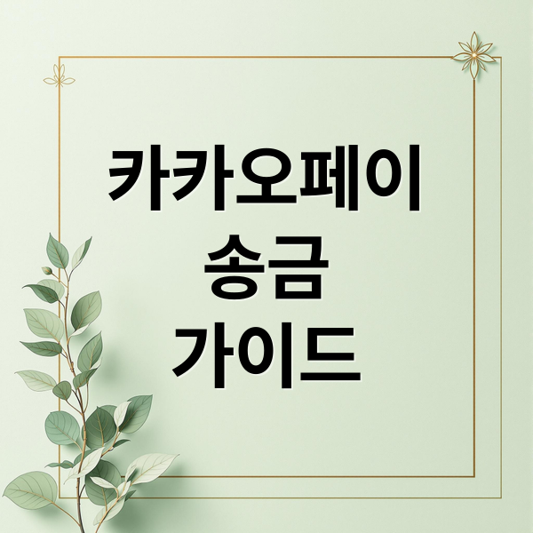 카카오페이
송금
가이드 (카카오페이 송금)