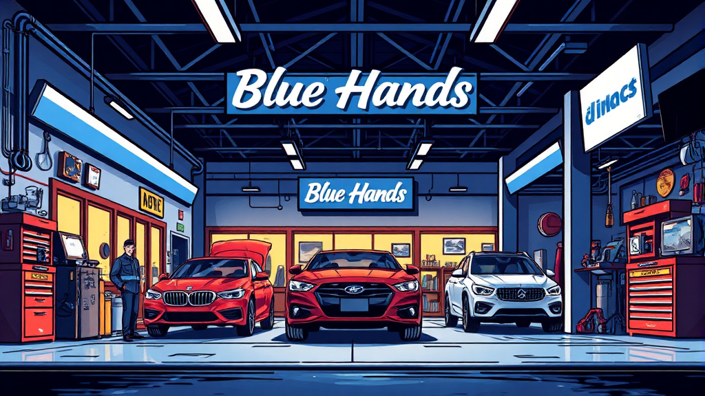 직영 하이테크센터 vs 블루핸즈 비교 (illustration 스타일)