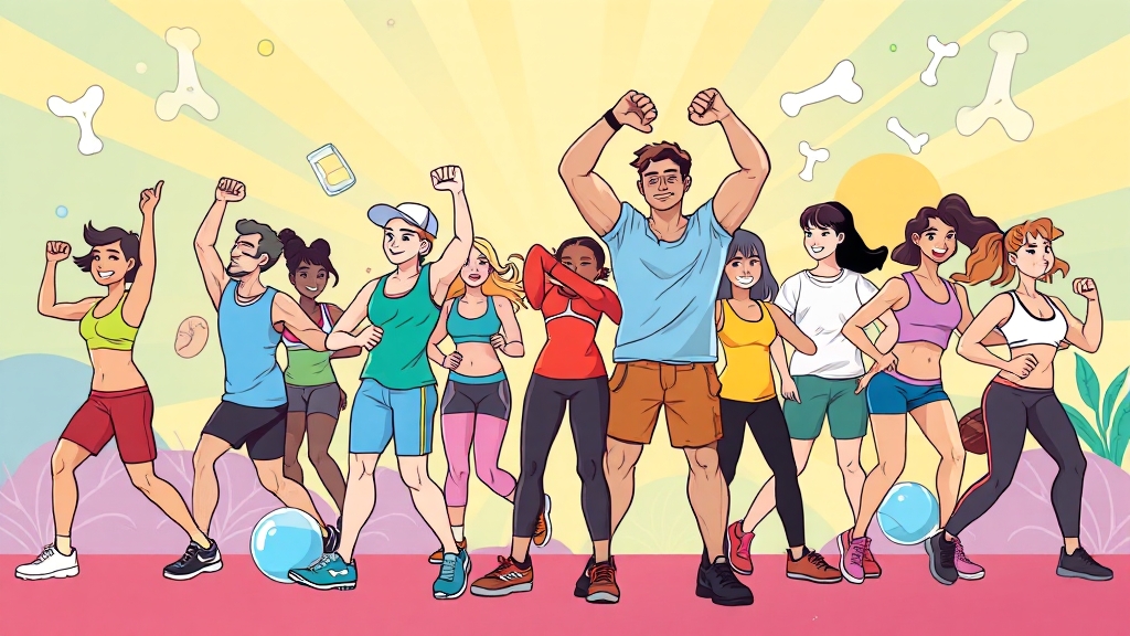 관절 질환 예방 & 관리 (cartoon 스타일)