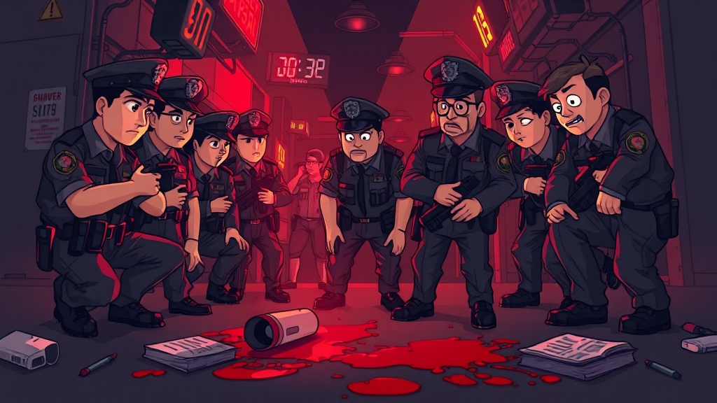 피해 상황과 수사 상황 (cartoon 스타일)