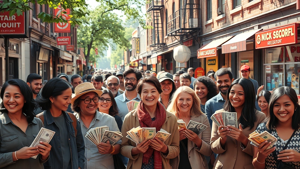 소비쿠폰 정책 의도와 기대 효과 (realistic 스타일)