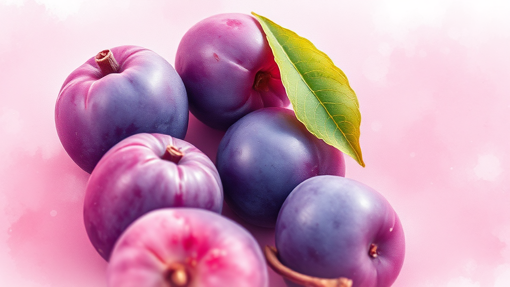 푸룬, 장 건강을 넘어 전신 건강까지 챙기는 법 (watercolor 스타일)