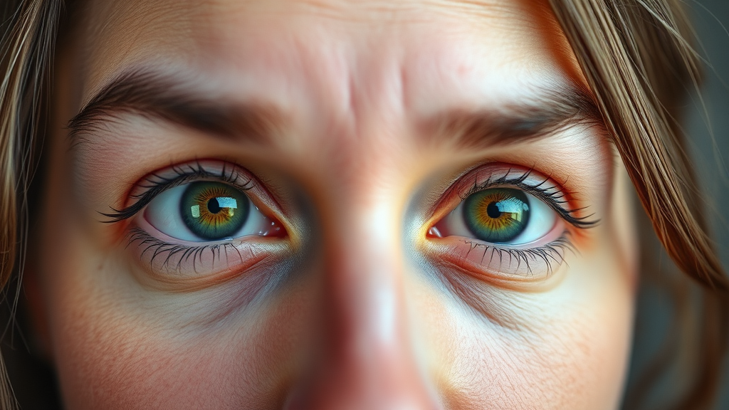 콘택트렌즈와 환경 변화로 인한 눈 충혈 (realistic 스타일)