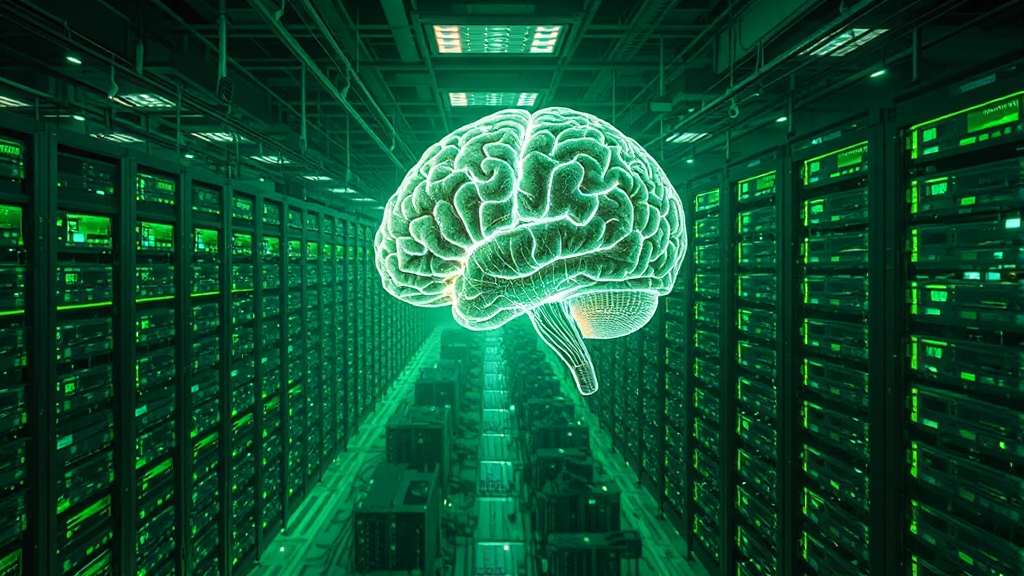 AI 시대, 데이터센터의 중요성 (realistic 스타일)