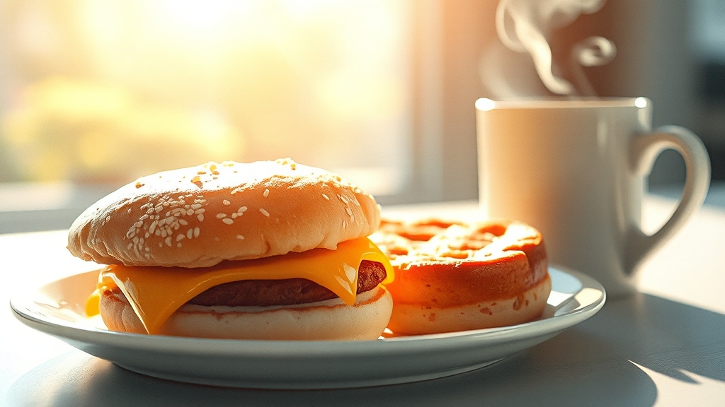 맥모닝 세트 vs 콤보, 뭐가 다를까? (watercolor 스타일)