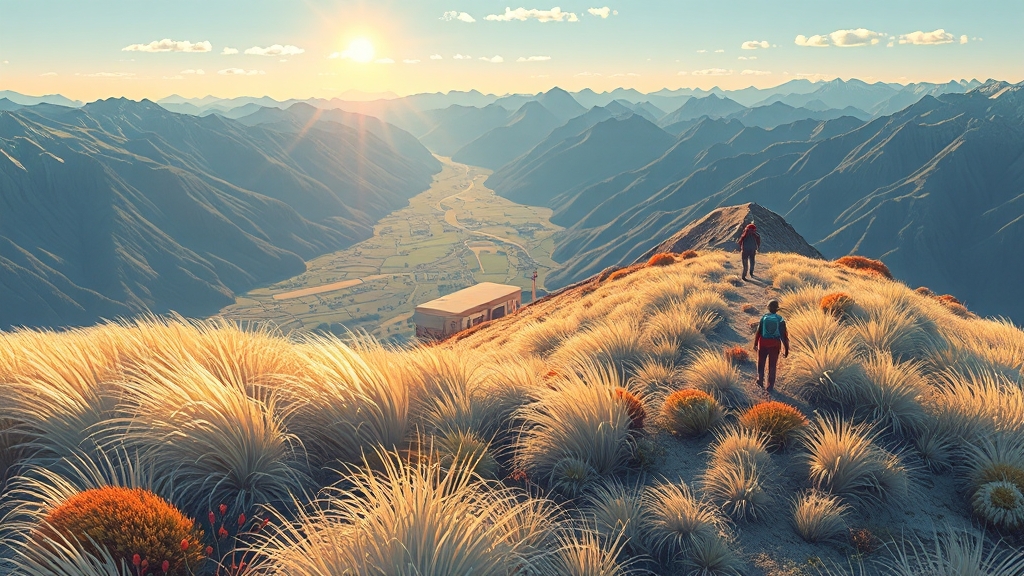 한우산 가는 방법 (illustration 스타일)