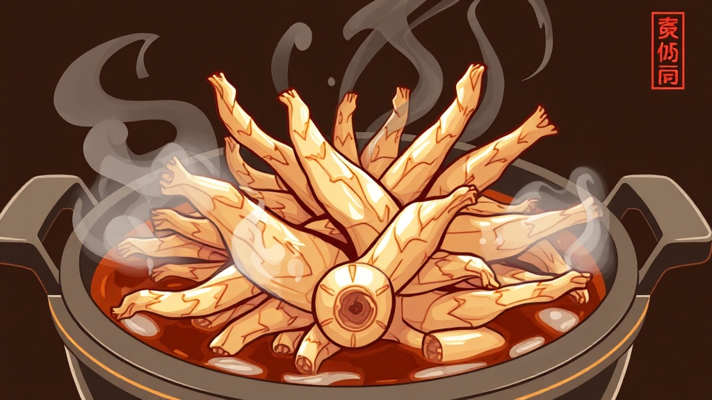 연근 데치기 (illustration 스타일)