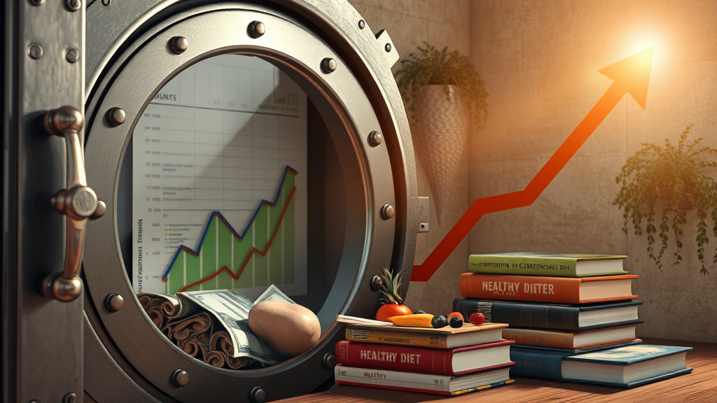 리스크 관리 및 소비 (realistic 스타일)