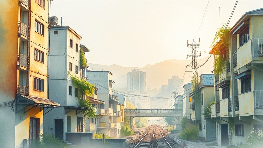 재개발 지역 부동산 시장 전망 (watercolor 스타일)