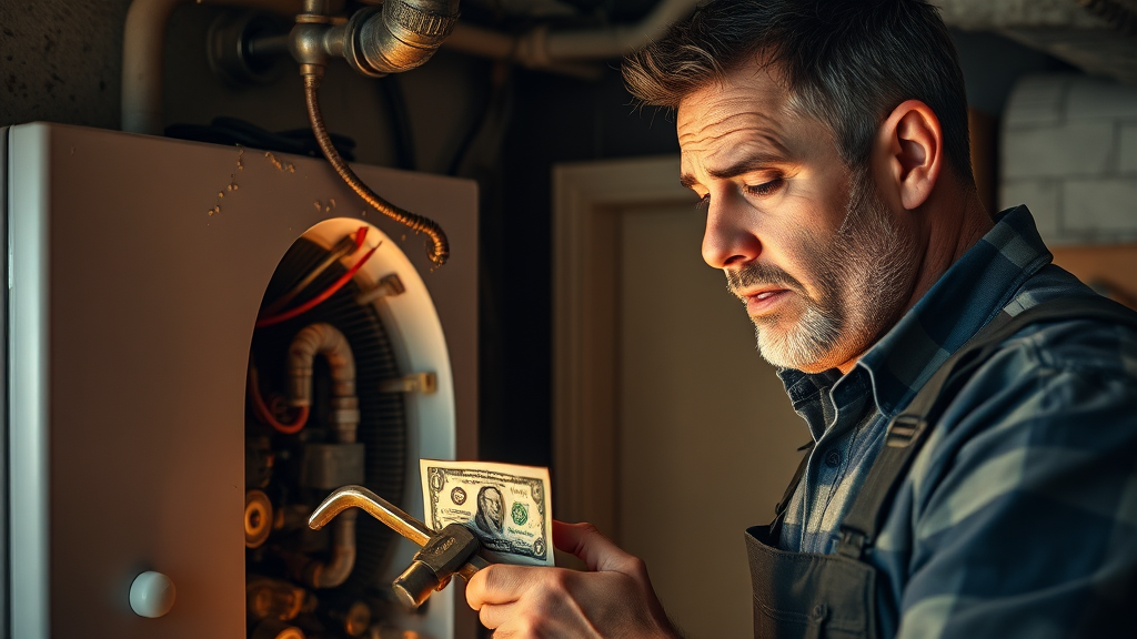 보일러 수리, 비용은 얼마나 들까? (realistic 스타일)