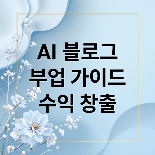 AI 블로그
부업 가이드
수익 창출 (AI 블로그 부업, 수익보다 먼저 생긴 변화)