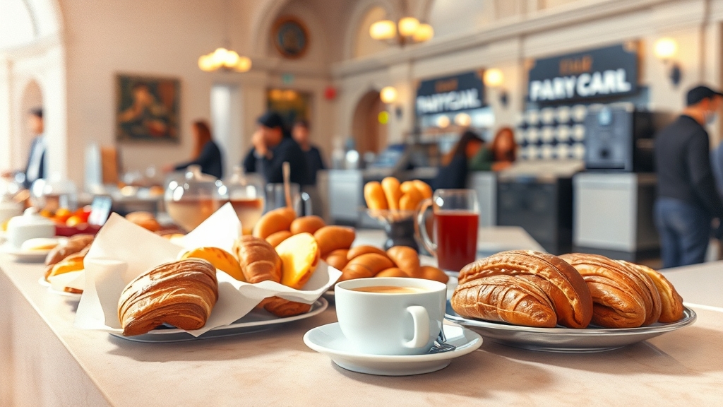 로마 호텔: 조식 & 주변 편의시설 정보 (watercolor 스타일)