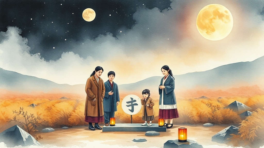 백중의 풍습과 현대적 의미 (watercolor 스타일)