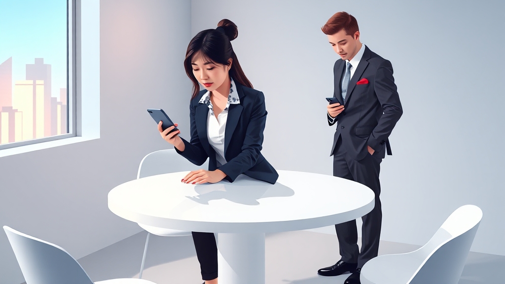 스마트한 모바일 활용 & 학습 지원 (illustration 스타일)