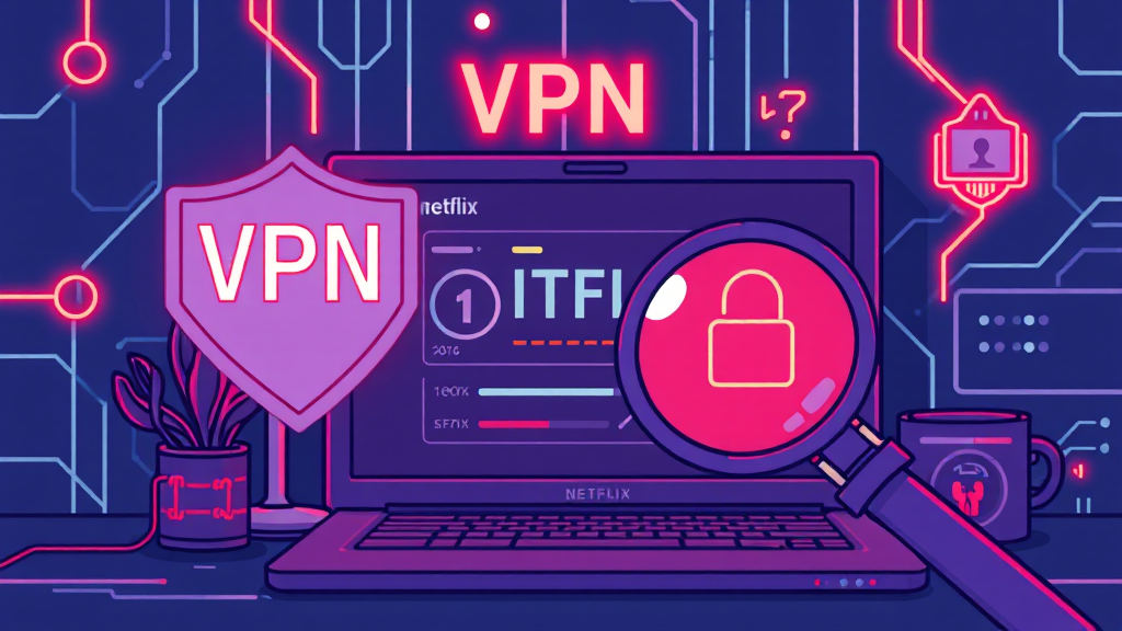 VPN 사용 시 계정 보안 관리 (illustration 스타일)