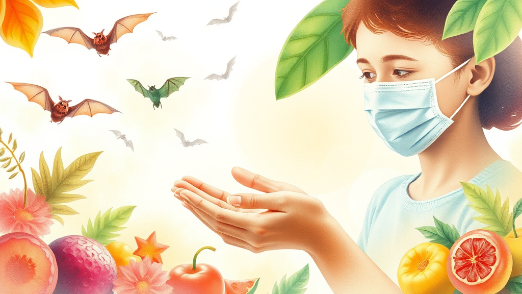 니파 바이러스 예방 수칙 (watercolor 스타일)