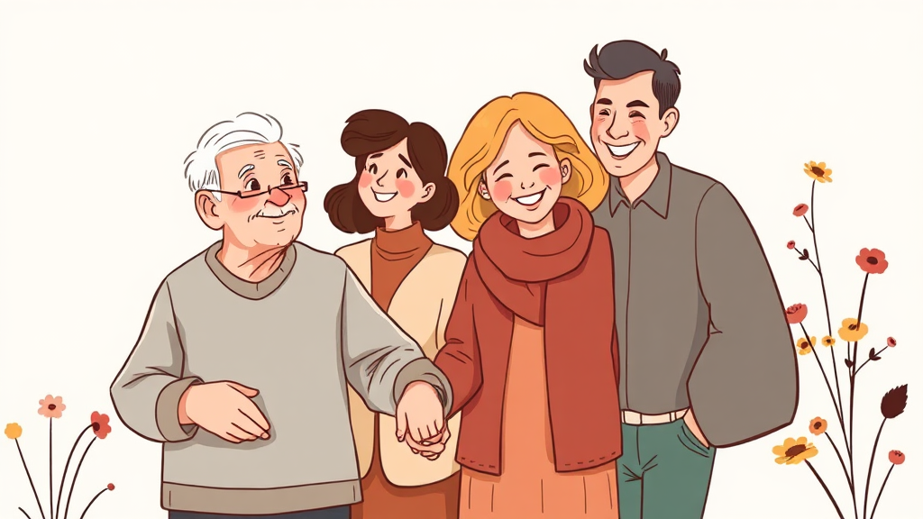 치매 지원 제도 한눈에 보기 (illustration 스타일)