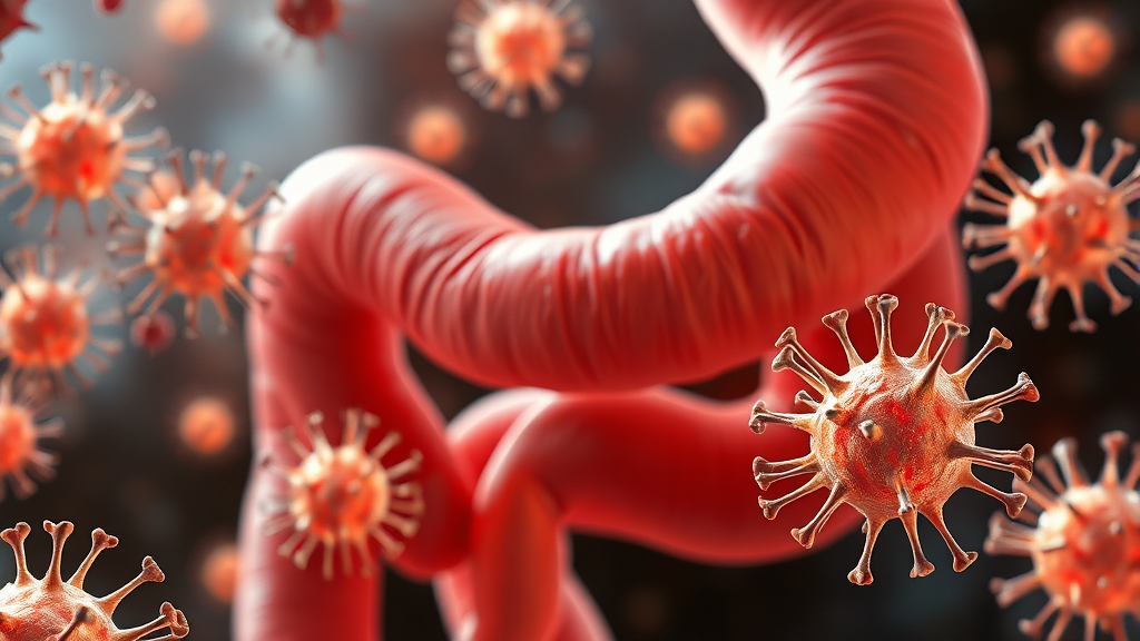 장 건강과 면역력 강화의 비밀 (realistic 스타일)