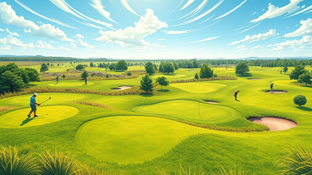 골프장, 어디로 가야 할까? (illustration 스타일)