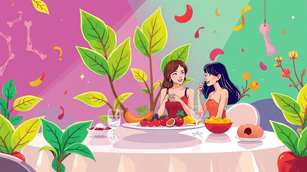깻잎, 빈혈 & 골다공증 예방? (cartoon 스타일)