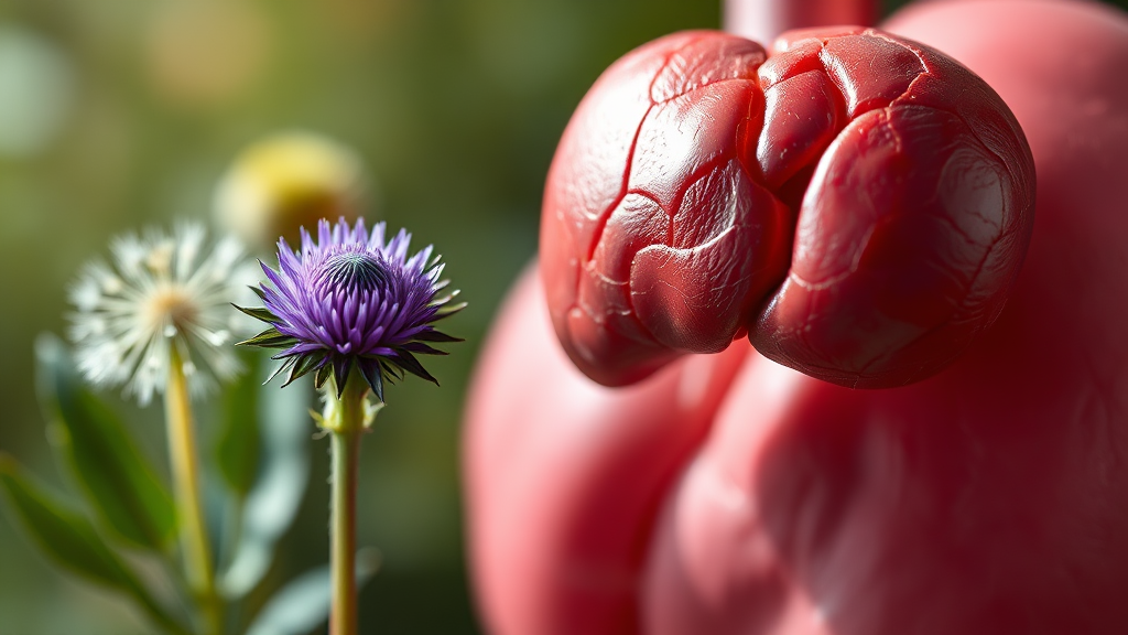 나우푸드 실리마린 스트렝스 핵심 성분 (realistic 스타일)