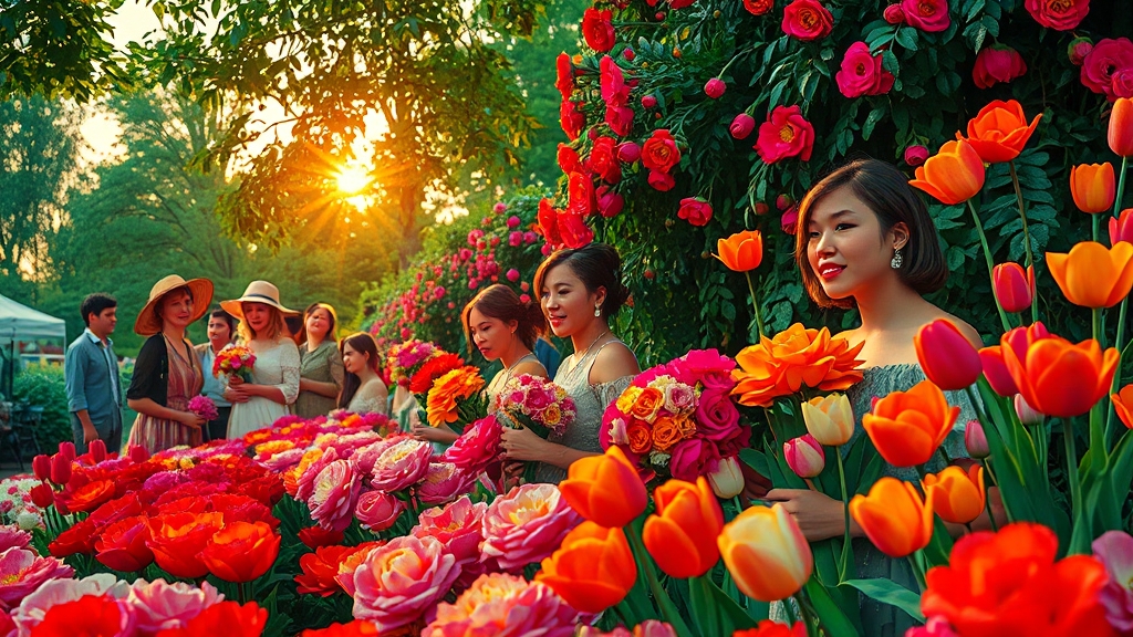 꽃 축제 명소 추천 (popart 스타일)