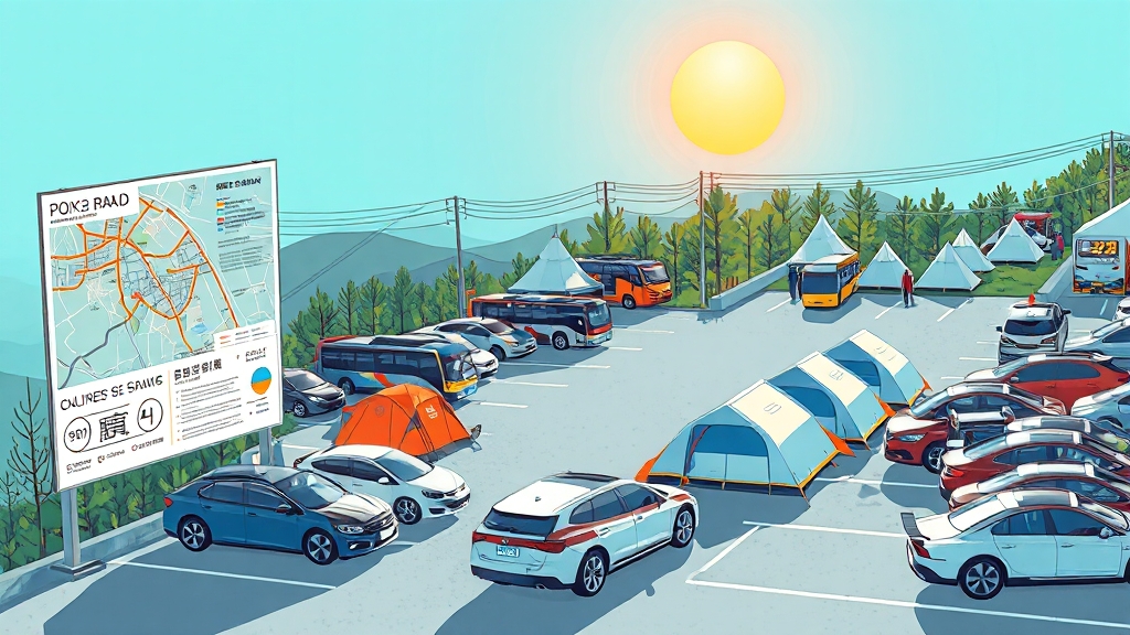 주차 및 대중교통 정보 (illustration 스타일)