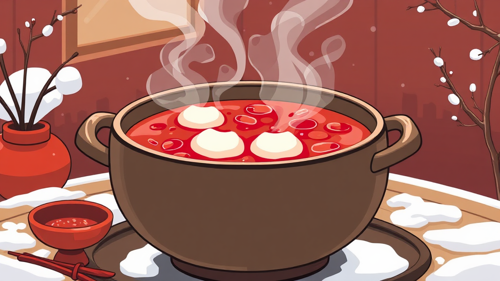 동지 팥죽 끓이는 법 (cartoon 스타일)