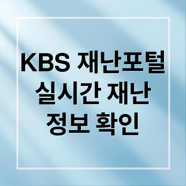 KBS 재난포털
실시간 재난
정보 확인 (KBS 재난포털)
