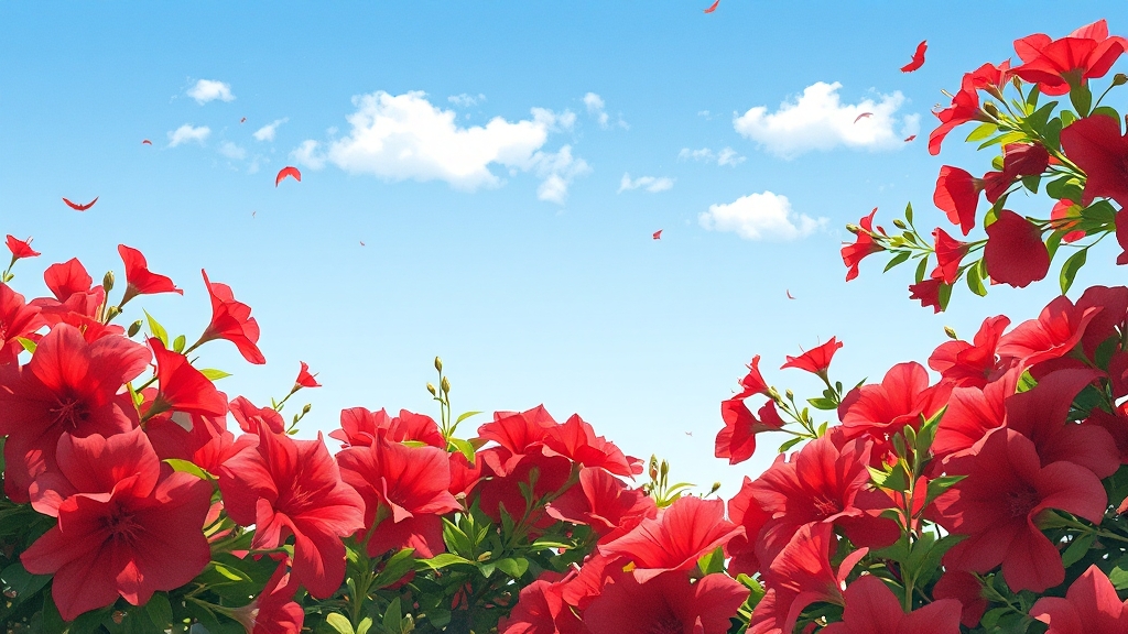 무궁화 & 백일홍, 정원을 수놓다 (illustration 스타일)