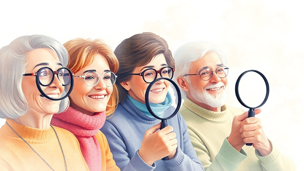 연령별 검진 차이점 (watercolor 스타일)