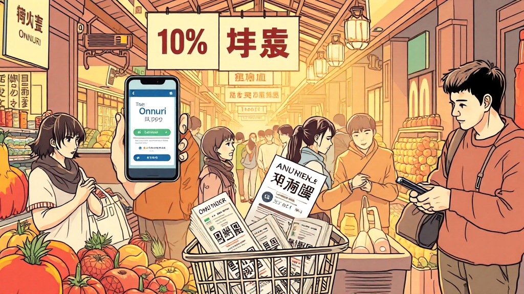 디지털 온누리 앱, 뭐가 좋을까? (illustration 스타일)