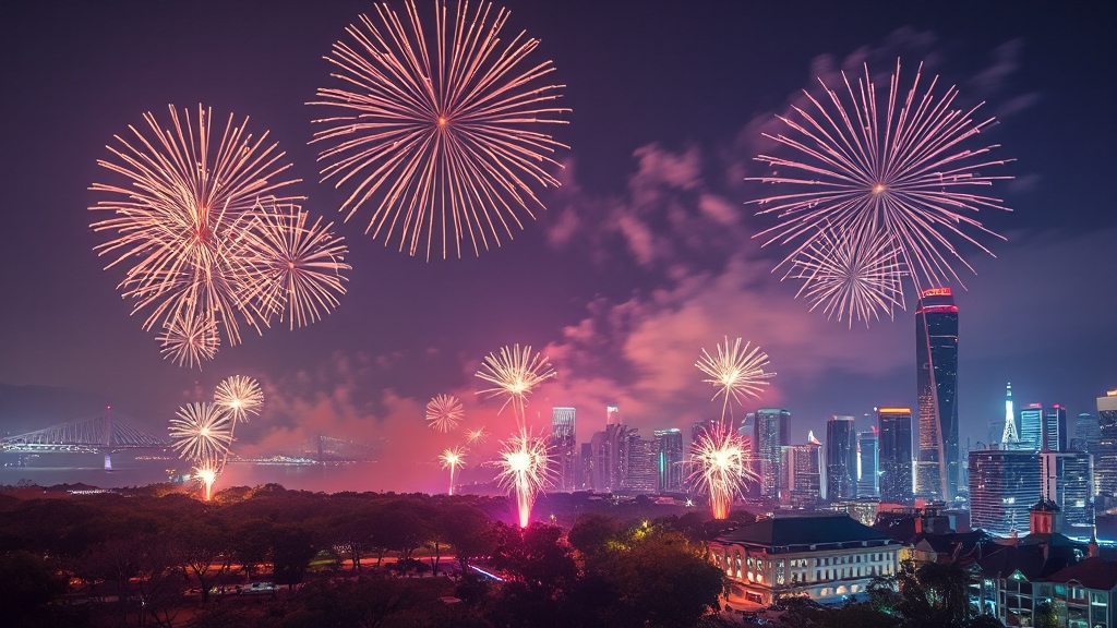 불꽃축제 최고의 명당 (realistic 스타일)